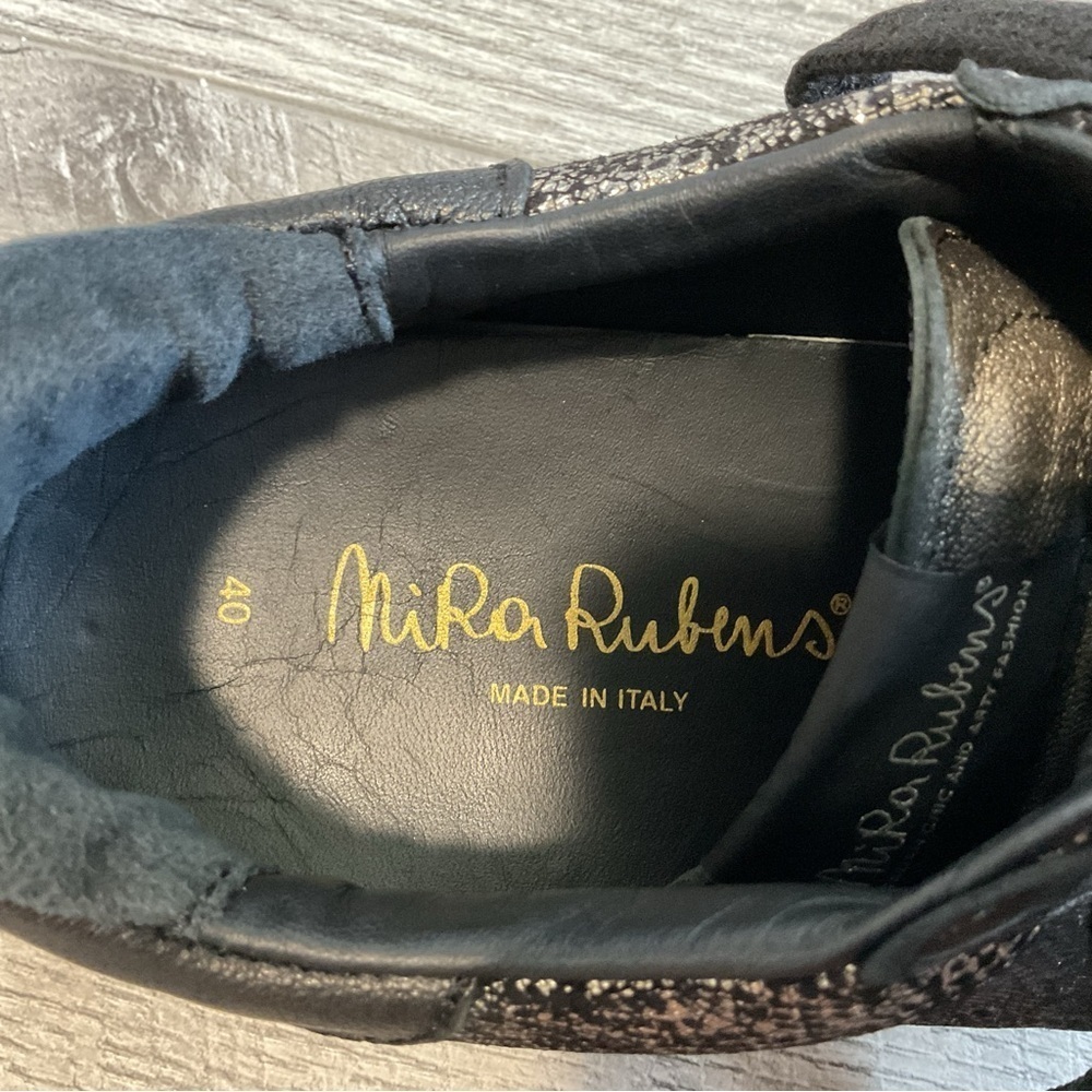 Nira Rubens Black Metallic Glitter Animal Print Sneakers Size 40 US 10 - Picture 8 of 8